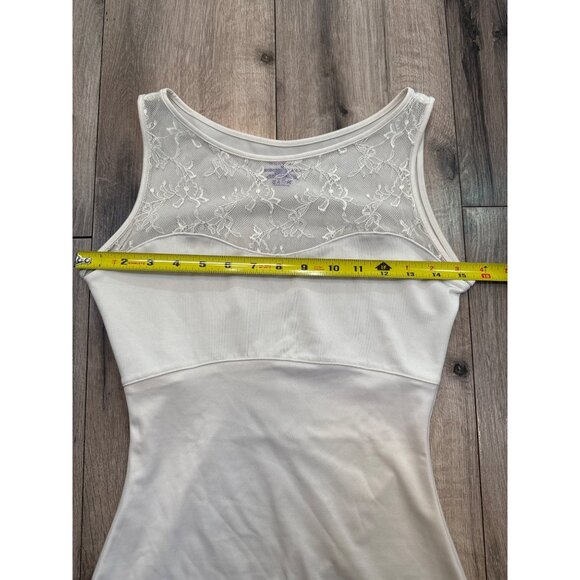 Spanx Womens Lace Sheer Tank Top Medium Cream Polyester Blend - Picture 5 of 6